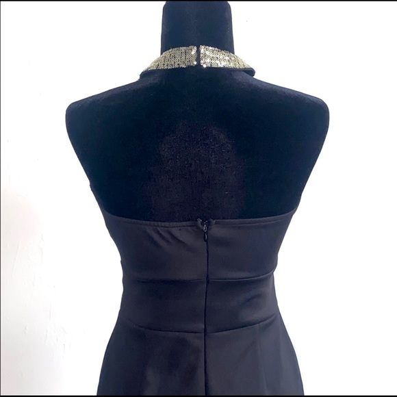 LOVE CULTURE BLACK DRESS W/SEQUIN GOLD/SILVER Sz S - Picture 2 of 7